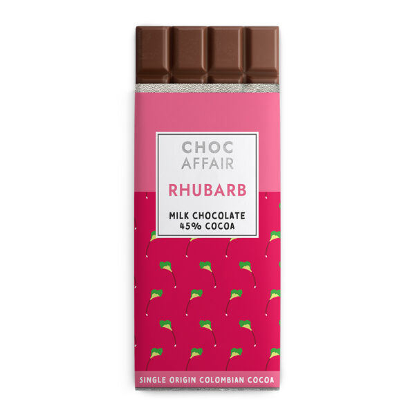 Rhubarb milk chocolate bar - Choc Affair trade