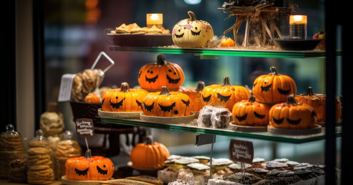 Halloween pumpkin shop display